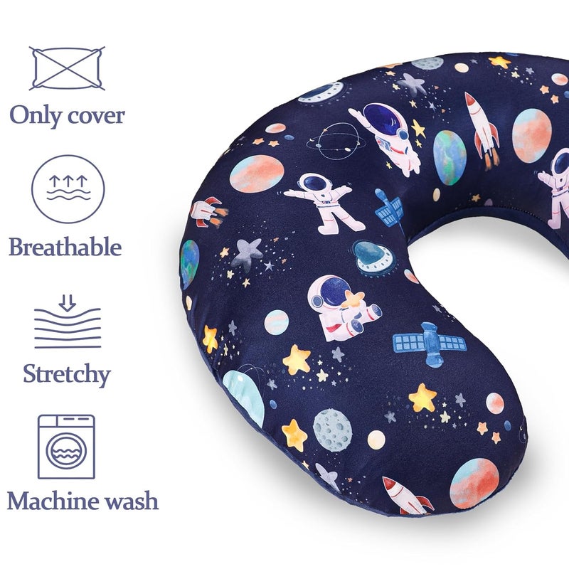 DAYEEBALL Nursing Pillow Cover 1 Pack, Double-Sided Removable Nursing Cover for Baby Girls Boys Newborn, Stretchy and Soft Reversible Slipcover for Breastfeeding Pillow, Space(Only Cover) - Image 4